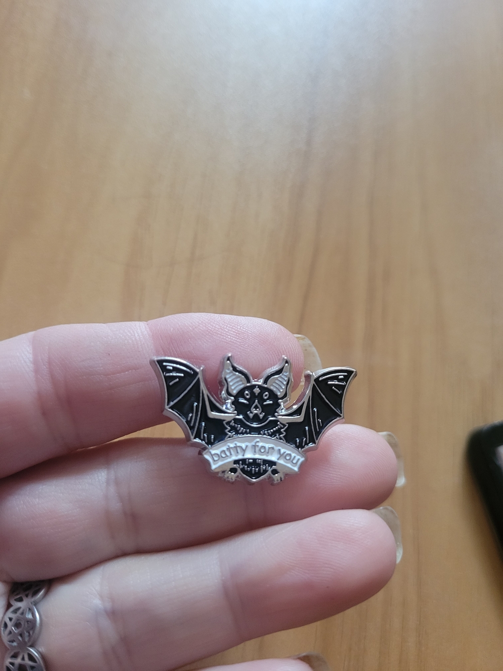 👻BUY 1 GET 1 FREE👻 Black Bat Enamel Pin – 'Batty For You'